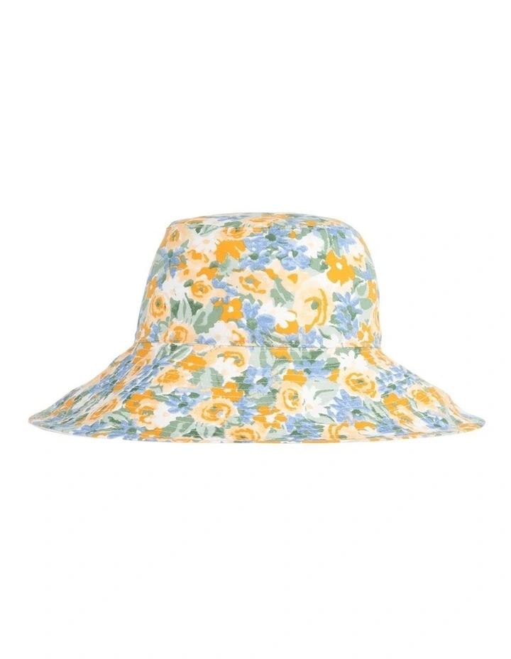 Rusty Flora Reversible Bucket Hat In White/Yellow 2 Rusty Flora Reversible Bucket Hat In White/Yellow - Image 2