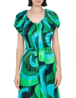 Emerald Modernist Dress In Green Multi 5 Emerald Modernist Dress In Green Multi -Myer Clothing Shop 978315670 3 720x928