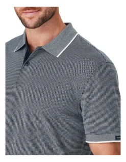 Smart Jacquard Polo In Navy -Myer Clothing Shop 978388480 3 720x928