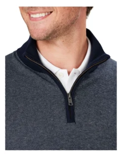 High Flex Half Zip Sweater In Navy -Myer Clothing Shop 978392260 3 720x928