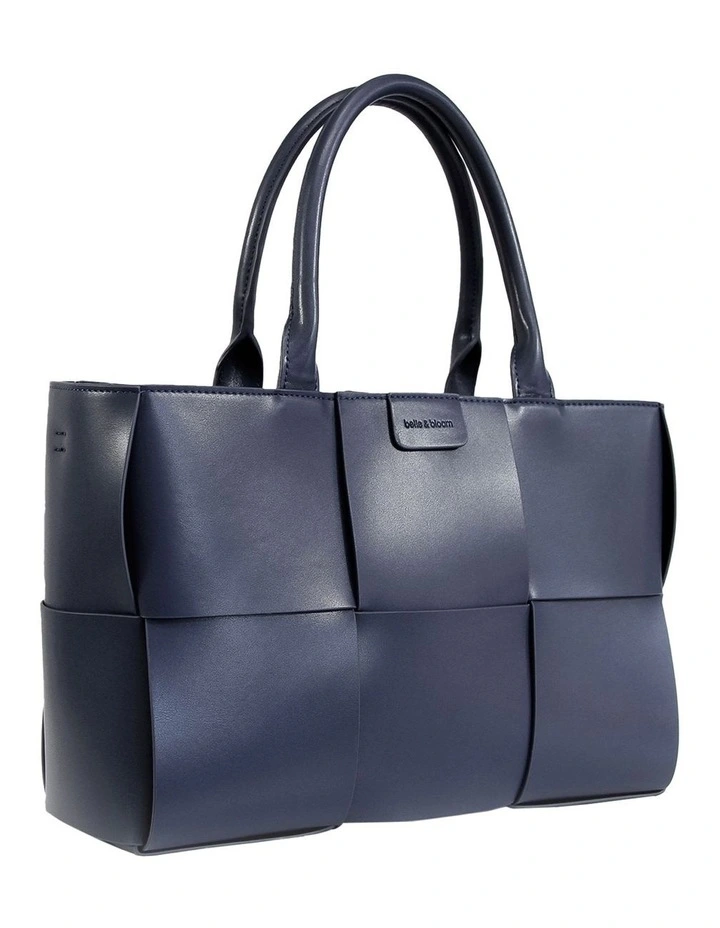 Long Way Home Woven Tote In Navy 3 Long Way Home Woven Tote In Navy - Image 3