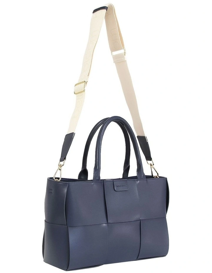 Long Way Home Woven Tote In Navy 5 Long Way Home Woven Tote In Navy - Image 5