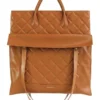 Lost Lovers Quilted Leather Tote In Camel