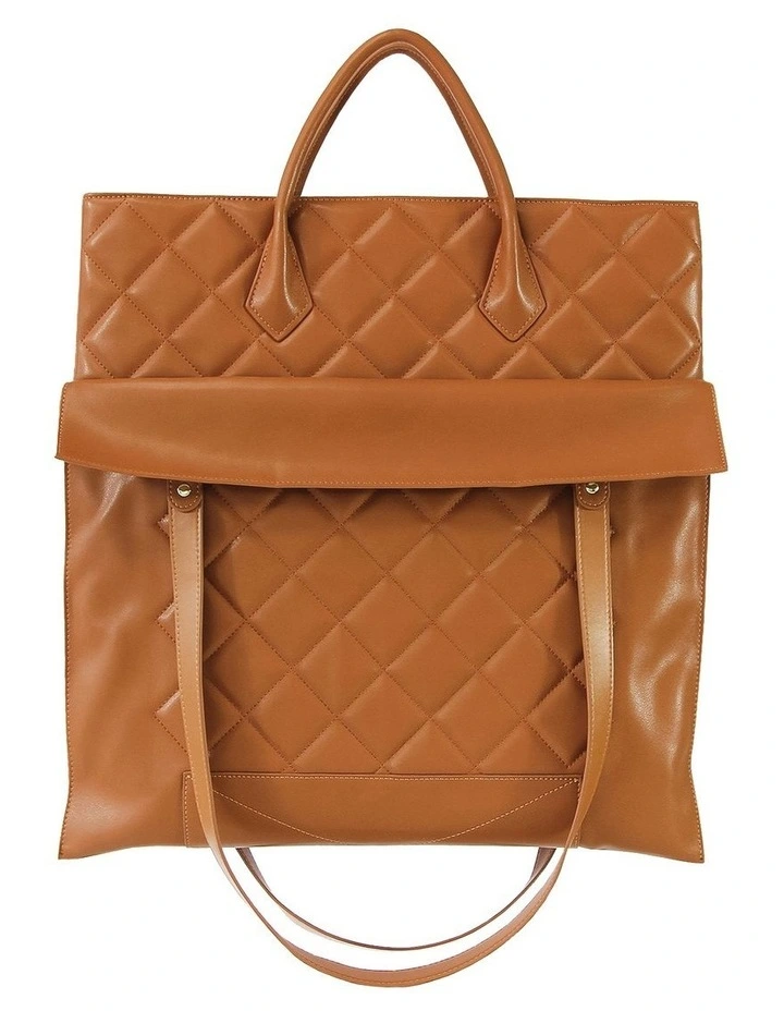 Lost Lovers Quilted Leather Tote In Camel 4 Lost Lovers Quilted Leather Tote In Camel - Image 4