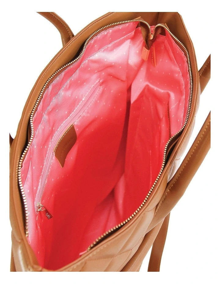 Lost Lovers Quilted Leather Tote In Camel 5 Lost Lovers Quilted Leather Tote In Camel - Image 5