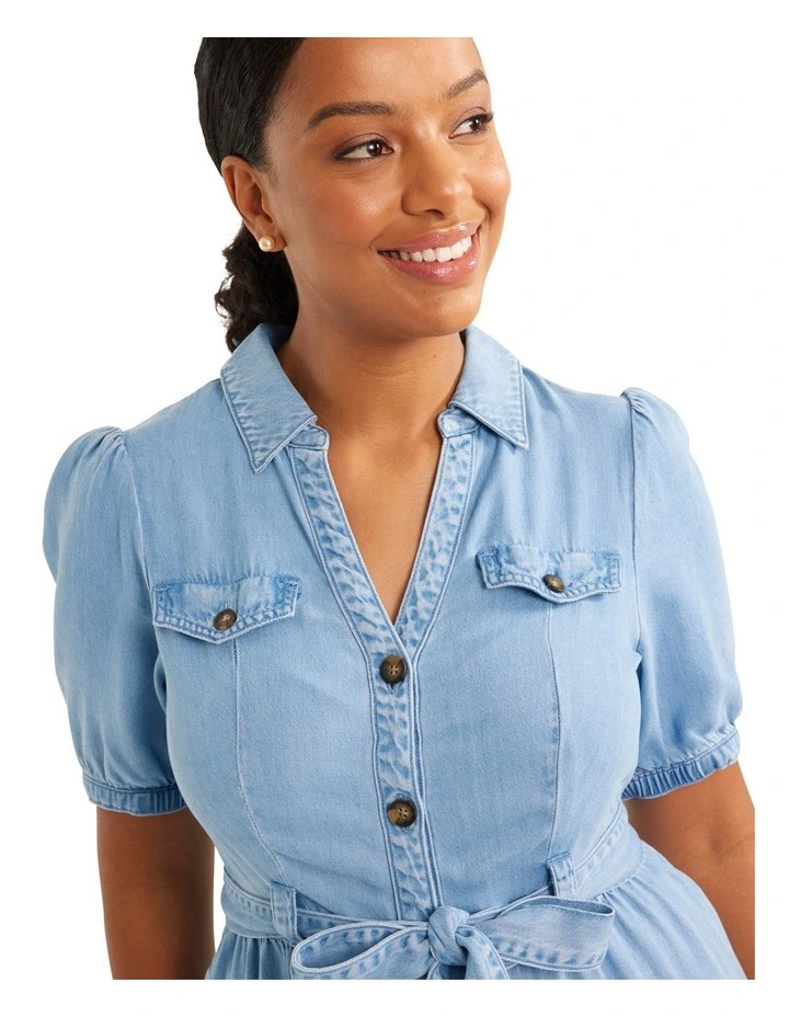 Molly Denim Dress In Chambray 2 Molly Denim Dress In Chambray - Image 2