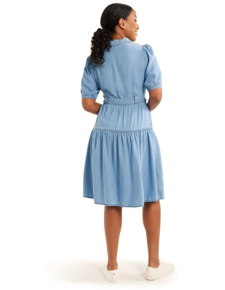 Molly Denim Dress In Chambray 3 Molly Denim Dress In Chambray - Image 3