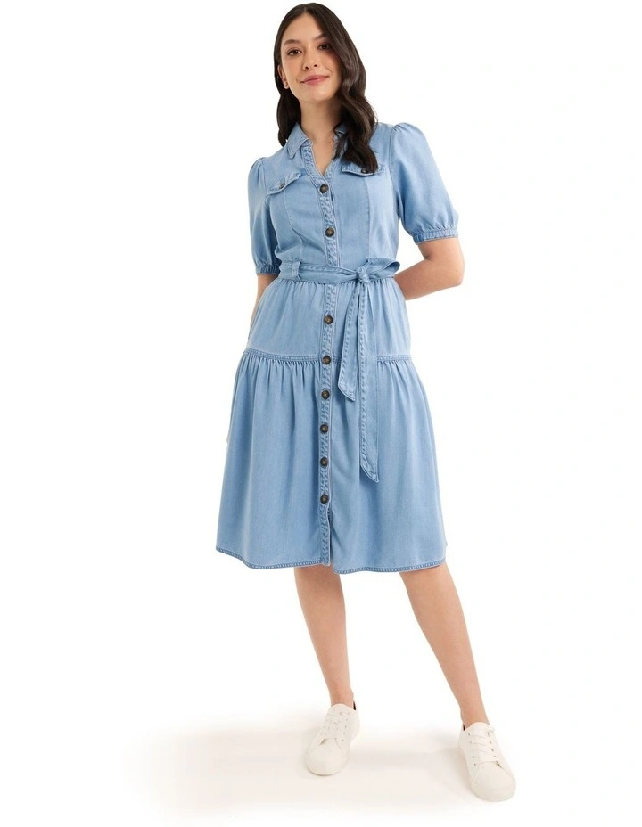 Molly Denim Dress In Chambray 4 Molly Denim Dress In Chambray - Image 4