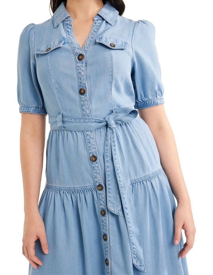 Molly Denim Dress In Chambray 5 Molly Denim Dress In Chambray - Image 5
