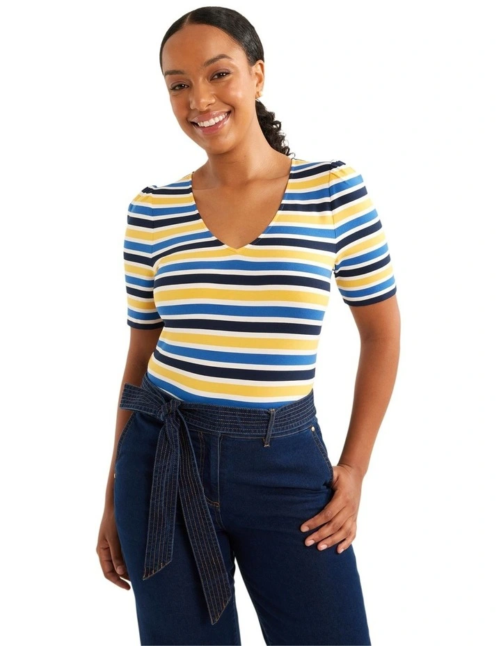 Riviera Stripe Top In Ivory/Multi 5 Riviera Stripe Top In Ivory/Multi - Image 5