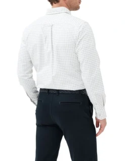 Gunn Check Oxford 3 Long Sleeve Sports Fit Shirt In Sand -Myer Clothing Shop 978692230 3 720x928