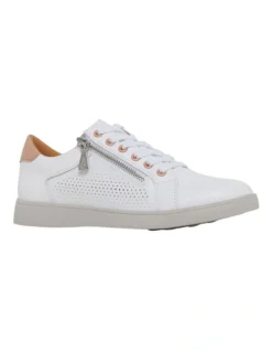 Hush Puppies Mimosa Perf Sneaker In White/Blush -Myer Clothing Shop 978817690 4 720x928
