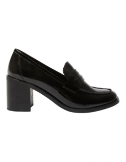 Sonya Heeled Leather Shoes In Black Patent