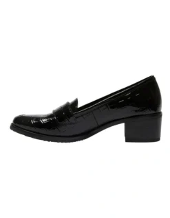 Napoli Heeled Shoes In Black Patent Croc Leather -Myer Clothing Shop 979053580 3 720x928
