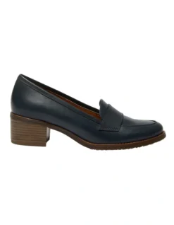 Napoli Leather Heeled Shoes In Navy