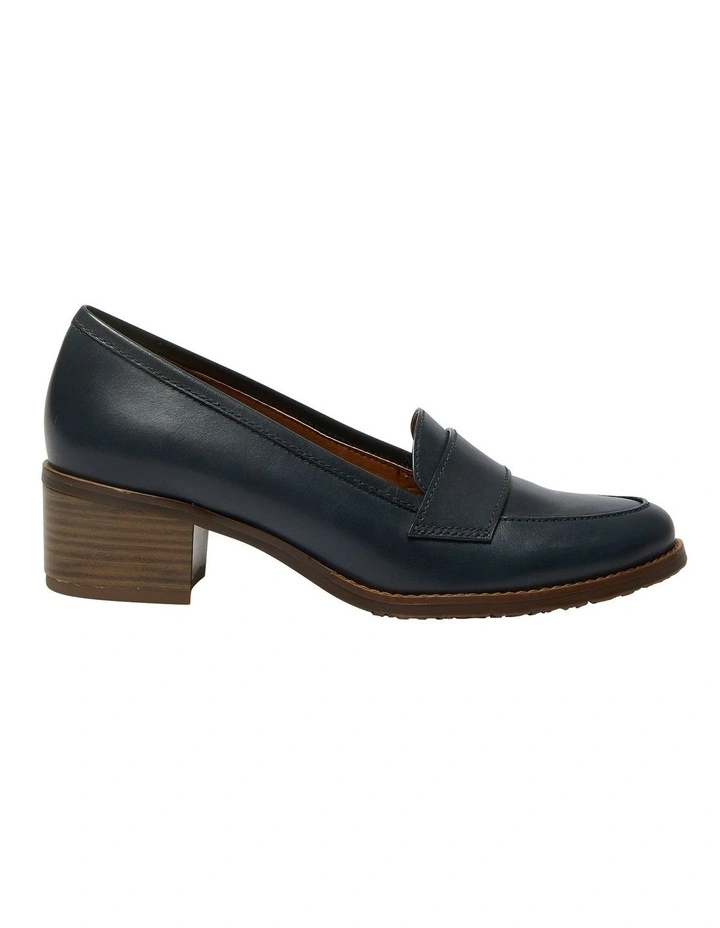 Napoli Leather Heeled Shoes In Navy 1 Napoli Leather Heeled Shoes In Navy