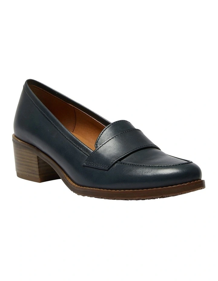 Napoli Leather Heeled Shoes In Navy 2 Napoli Leather Heeled Shoes In Navy - Image 2