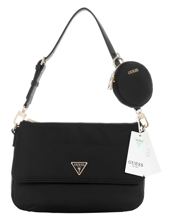 Guess Eco Gemma Shoulder Bagin Black 1 Guess Eco Gemma Shoulder Bagin Black