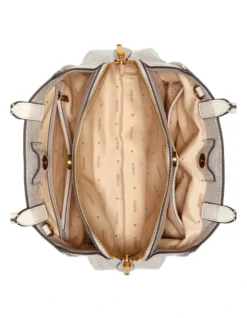 Guess Izzy Dove Logo Satchel Bag In White 5 Guess Izzy Dove Logo Satchel Bag In White -Myer Clothing Shop 979101460 4 720x928