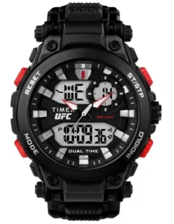 Timex UFC Black Large Round Dial Chronograph Watch TW5M52800