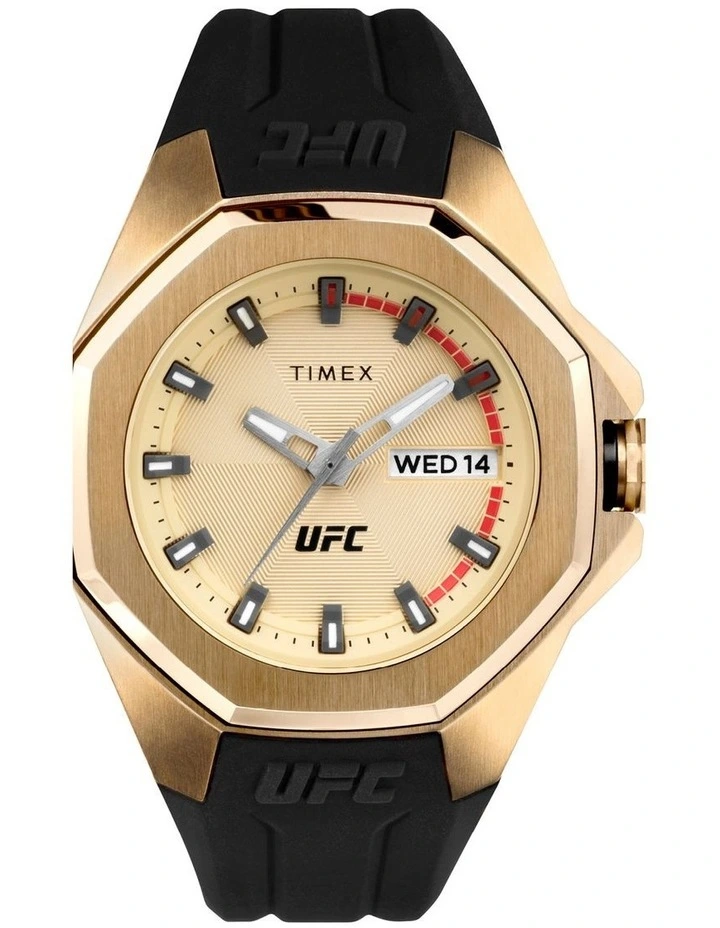 Timex UFC Black Medium Octagon Dial Analogue Watch TW2V57100 1 Timex UFC Black Medium Octagon Dial Analogue Watch TW2V57100