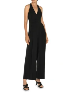 Twist Back Jumpsuit In Black