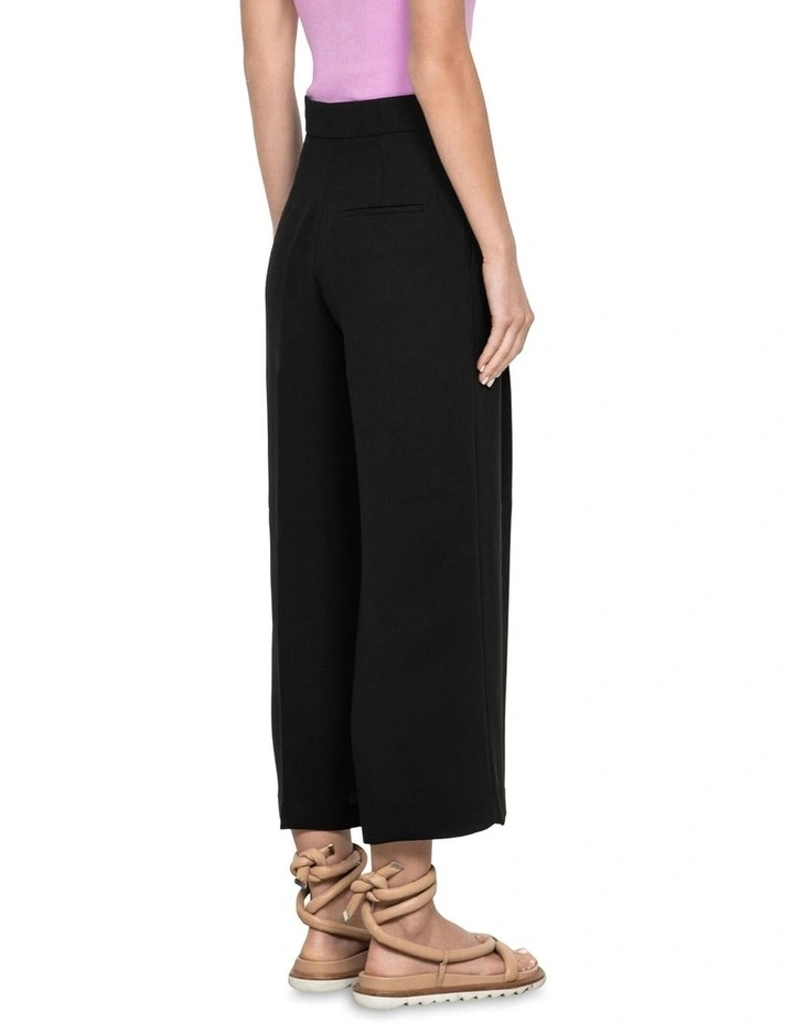 Waisted Wide Culotte In Black 2 Waisted Wide Culotte In Black - Image 2