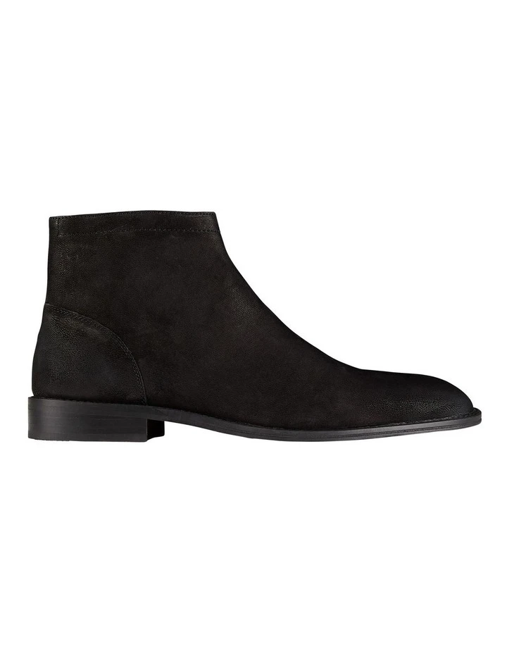 Wise Nubuck Zip Boots In Black 1 Wise Nubuck Zip Boots In Black