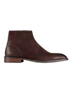 Wise Nubuck Zip Boots In Brown