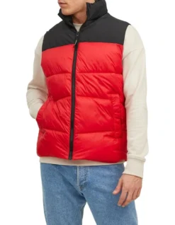 Jack & Jones Chili Bodywarmer Vest In True Red