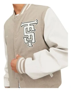 Jack & Jones College Bomber Jacket In Crockery 9 Jack & Jones College Bomber Jacket In Crockery -Myer Clothing Shop 979526530 4 720x928