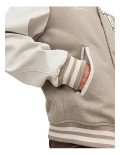 Jack & Jones College Bomber Jacket In Crockery 10 Jack & Jones College Bomber Jacket In Crockery -Myer Clothing Shop 979526530 5 720x928