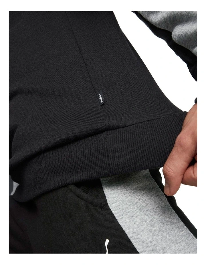 Puma Essential Block Crew Fleece In Black 3 Puma Essential Block Crew Fleece In Black - Image 3