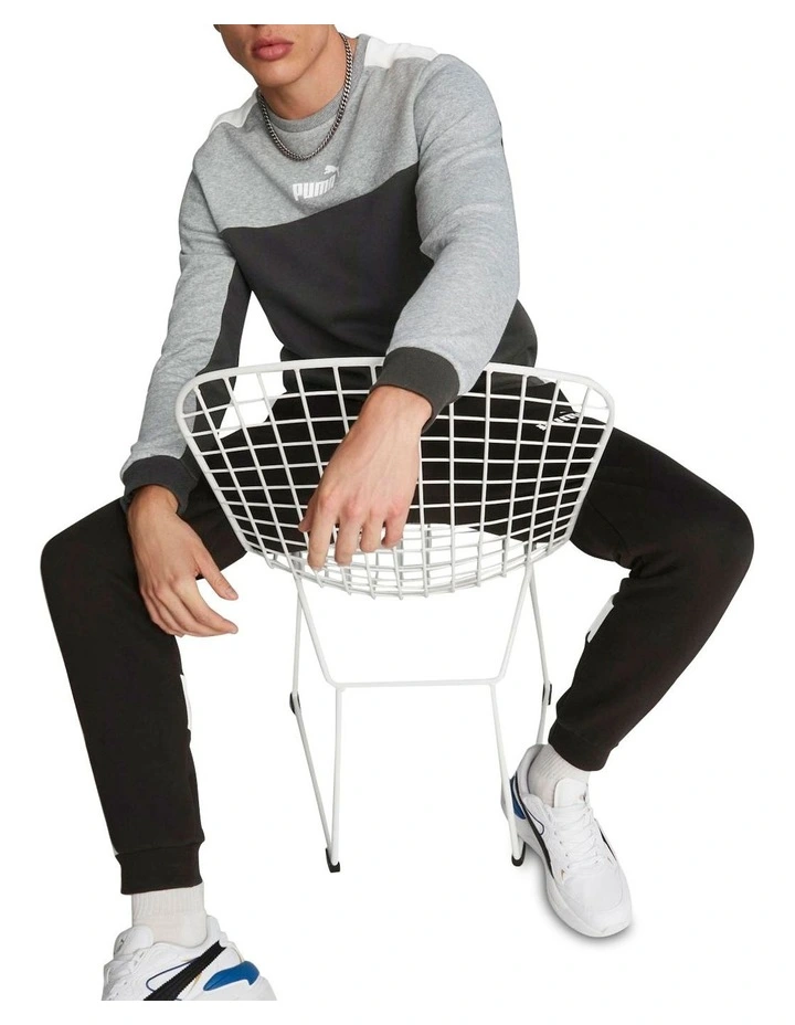 Puma Essential Block Crew Fleece In Black 5 Puma Essential Block Crew Fleece In Black - Image 5