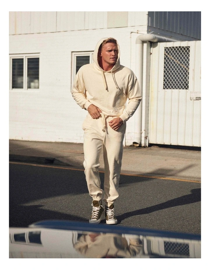 Slim Fit Trackpant In Cream 2 Slim Fit Trackpant In Cream - Image 2