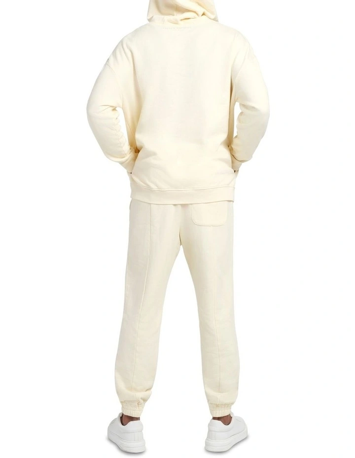 Slim Fit Trackpant In Cream 4 Slim Fit Trackpant In Cream - Image 4