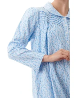 Wren Floral Flannelette Mid Length Nightie In Blue -Myer Clothing Shop 980348680 3 720x928