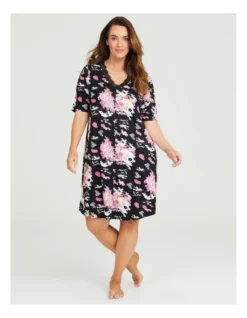 Bamboo Oriental Lace Nightie In Black Multi -Myer Clothing Shop 980553790 4 720x928