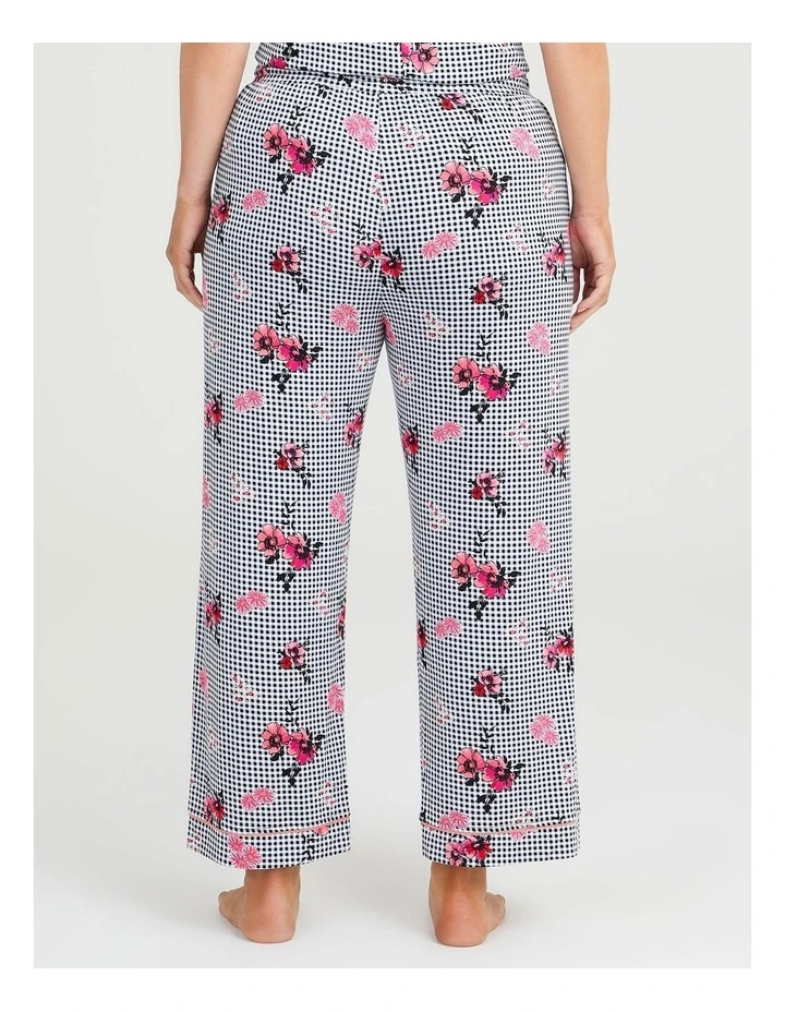 Bamboo Gingham Floral Pyjama Pant In Black Multi 2 Bamboo Gingham Floral Pyjama Pant In Black Multi - Image 2