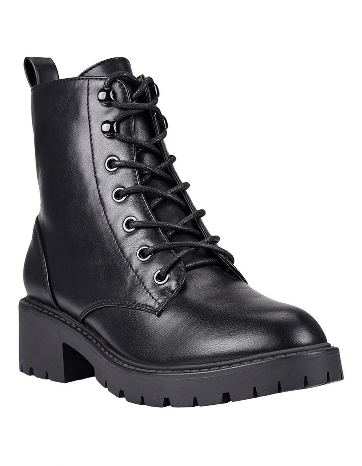 Jasmin II Lace Up Combat Boots In Black 2 Jasmin II Lace Up Combat Boots In Black - Image 2