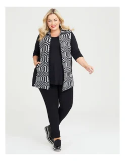 Diva Spliced Jacquard Vest In Black Multi -Myer Clothing Shop 980583310 5 720x928