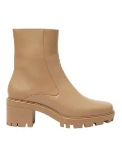Zack Leather Boots In Camel