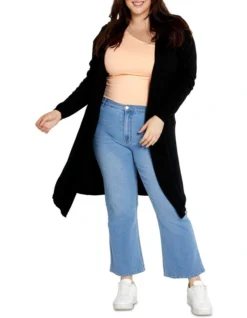 Donna Waterfall Cardigan In Black