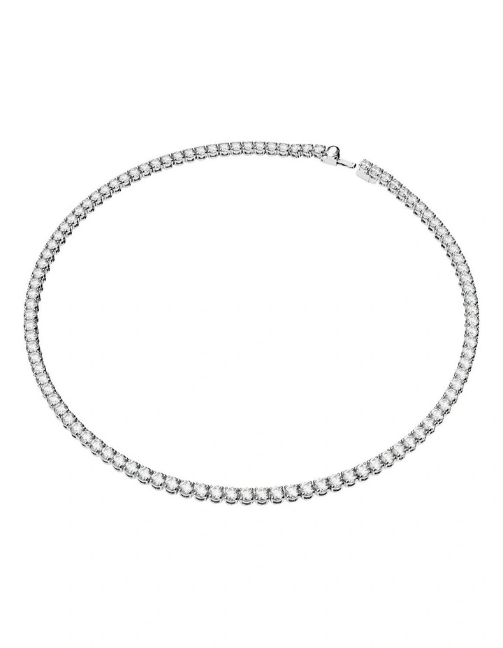 Swarovski Matrix Tennis Set Round Cut Rhodium Plated In White 2 Swarovski Matrix Tennis Set Round Cut Rhodium Plated In White - Image 2