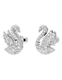 Swarovski Iconic Swan Stud Earrings Swan Rhodium Plated In White 6 Swarovski Iconic Swan Stud Earrings Swan Rhodium Plated In White -Myer Clothing Shop 981136720 3 720x928