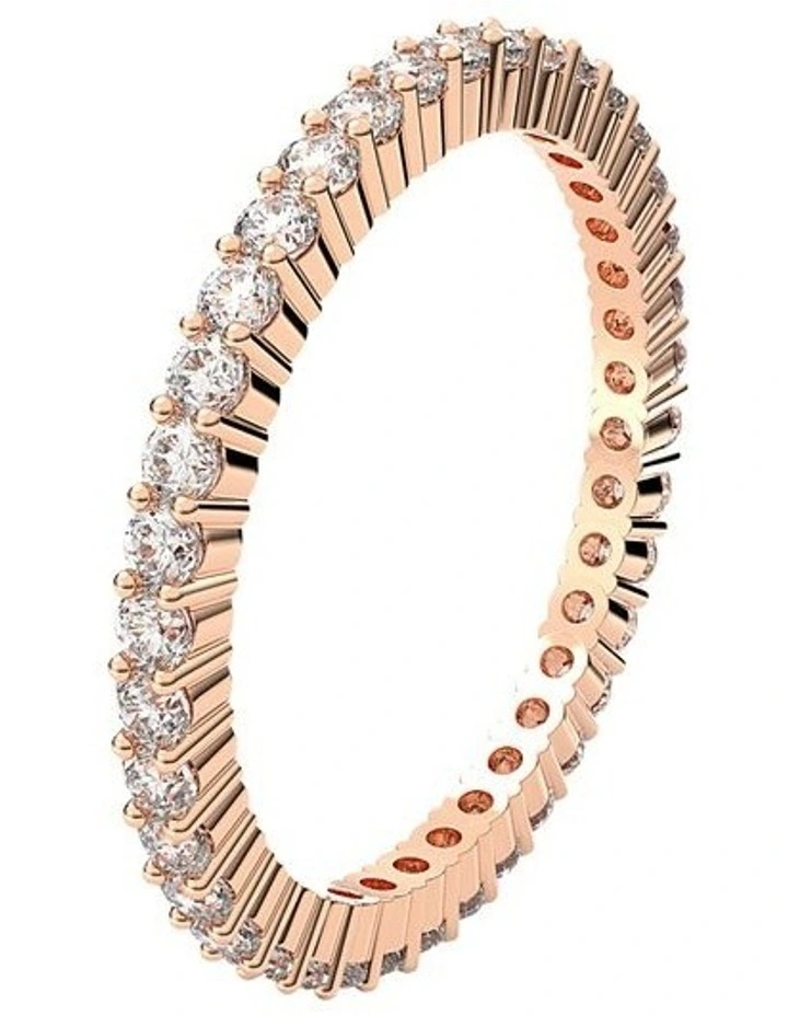 Swarovski Vittore Ring Round Cut Rose Gold-Tone Plated In White 2 Swarovski Vittore Ring Round Cut Rose Gold-Tone Plated In White - Image 2
