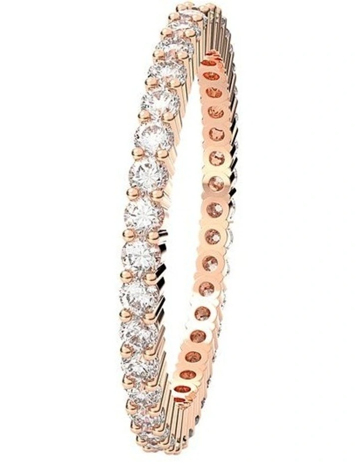 Swarovski Vittore Ring Round Cut Rose Gold-Tone Plated In White 3 Swarovski Vittore Ring Round Cut Rose Gold-Tone Plated In White - Image 3