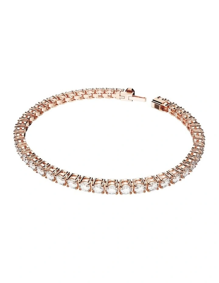 Swarovski Matrix Tennis Bracelet Round Cut Small Rose Gold-Tone Plated In White 2 Swarovski Matrix Tennis Bracelet Round Cut Small Rose Gold-Tone Plated In White - Image 2