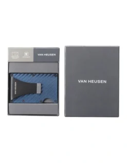 Van Heusen Credit Card Holder With Money Clip In Blue