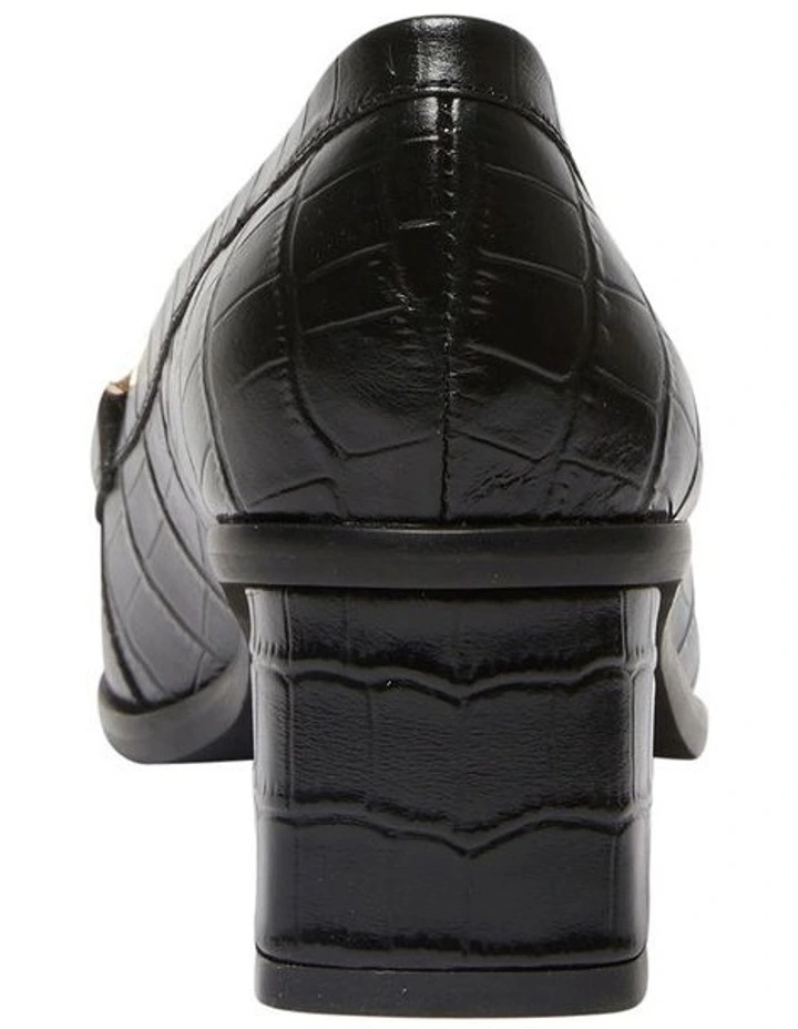 Gable Heeled Leather Shoes In Black Croc Print 5 Gable Heeled Leather Shoes In Black Croc Print - Image 5